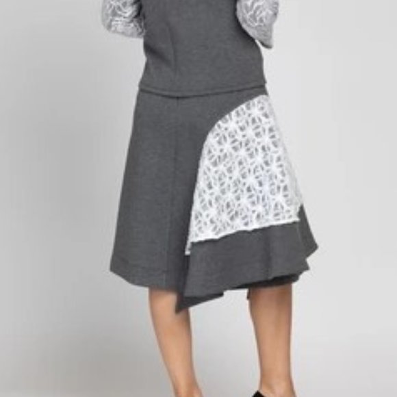 New Without Tags - Sara Navon Grey Skirt - Medium - Picture 3 of 3